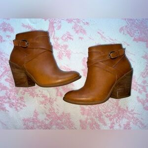 LUCKY BRAND Leather Heeled Strappy Boots Size5